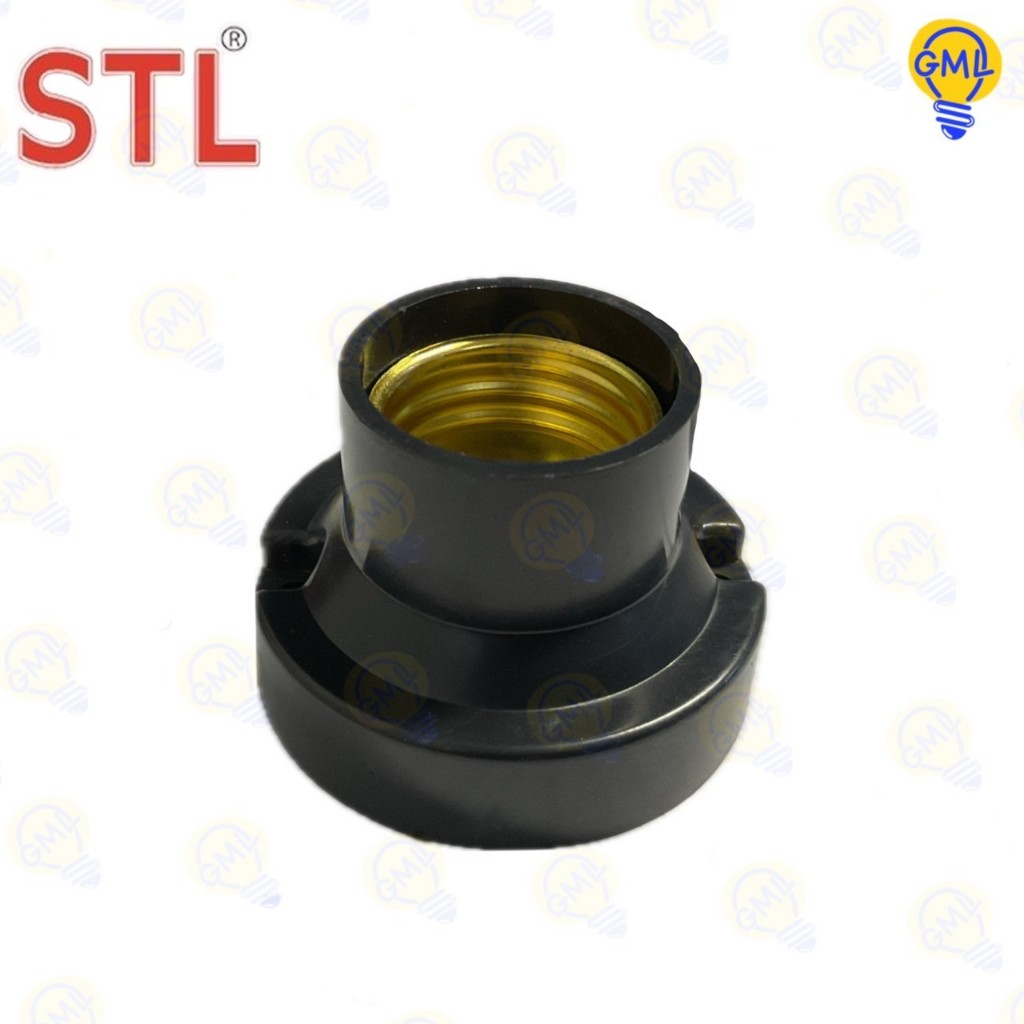 STL ขั้วแป้นเกลียว E27 สีดำ (พร้อมชุดน็อตยึด)
