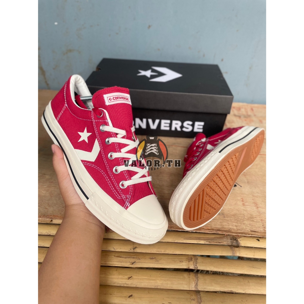 รองเท้าผ้าใบ Convers Star Player OX สีแดง รุ่นใหม่ยอดฮิต สำหรับผู้หญิงและผู้ชาย พร้อมส่งจากไทย