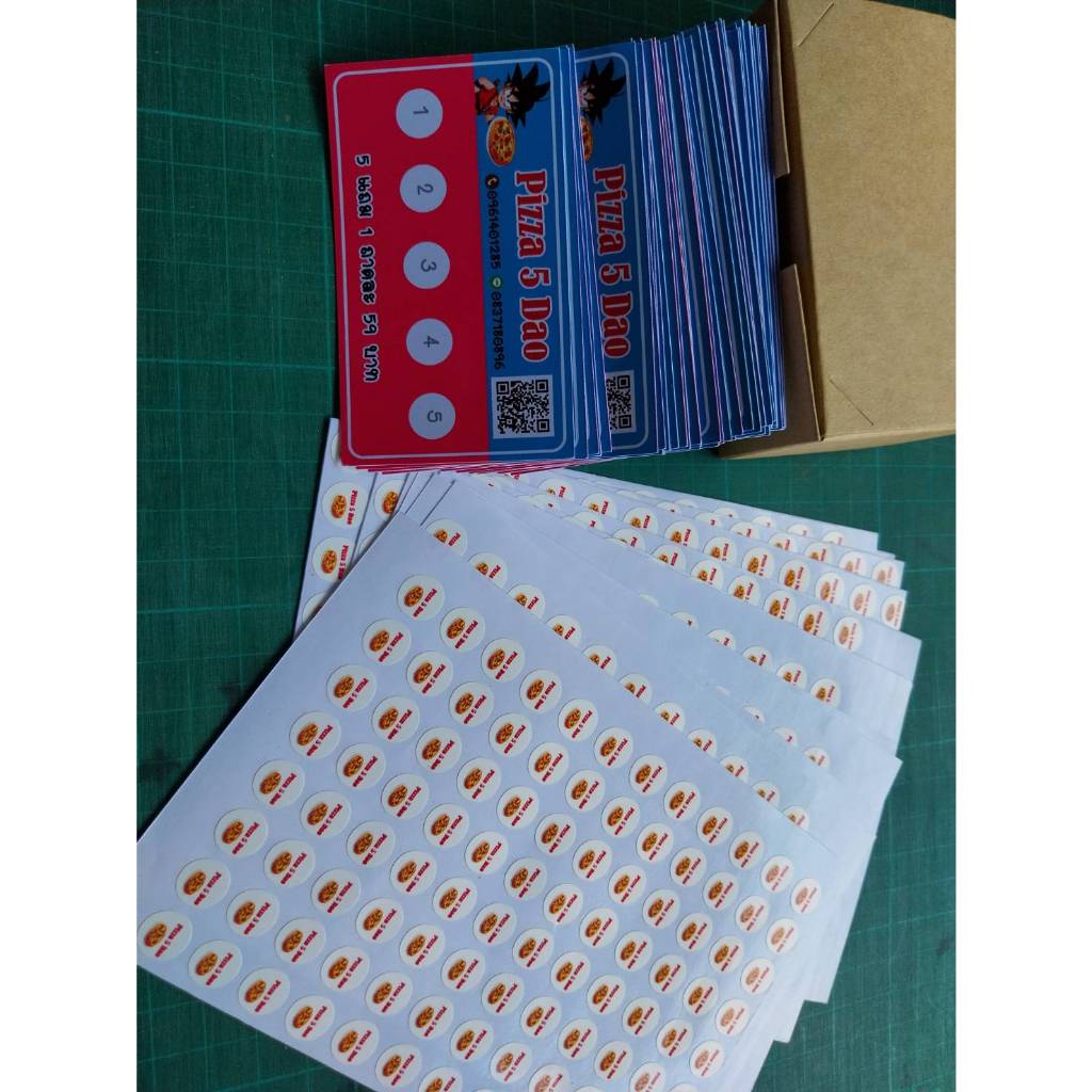 สติกเกอร์ติดบัตรสะสม ขนาด 1x1cm 1 ชุดมี (1000 ดวง)