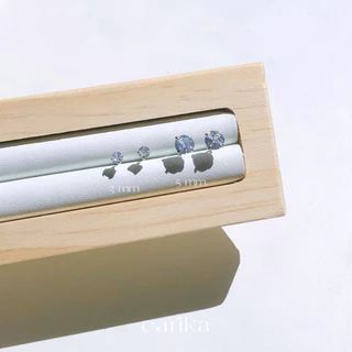 earika.earrings - white jewel stud ต่างหูเพชรเม็ดเดี่ยวก้านเงินแท้ชุบทองคำขาว (มี 2 ขนาด) เหมาะสำหรับคนแพ้ง่าย