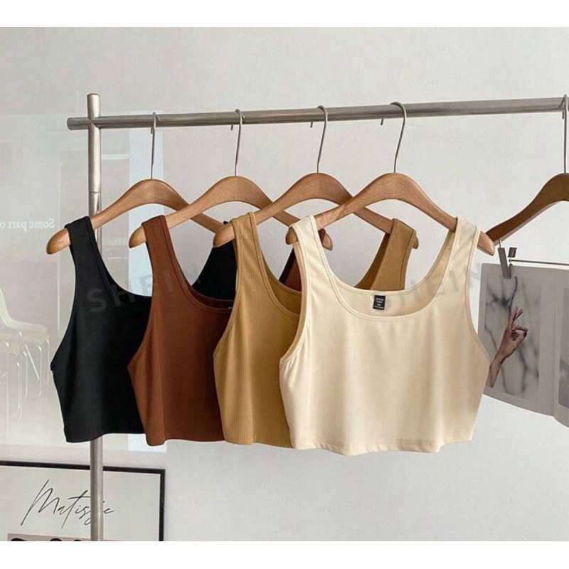 (พร้อมส่ง )เสื้อกล้าม สายเดี่ยว ครอป ไซส์ใหญ่ plus size อก46-52