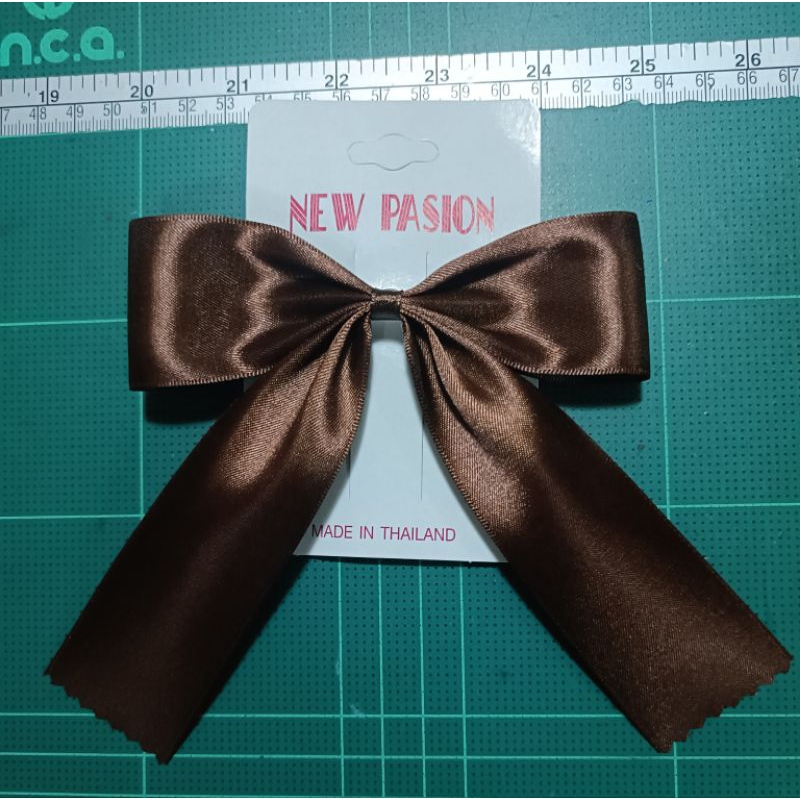 โบว์นักเรียนมัธยมปลายสีน้ำตาล ขนาดริบบิ้น1.5"