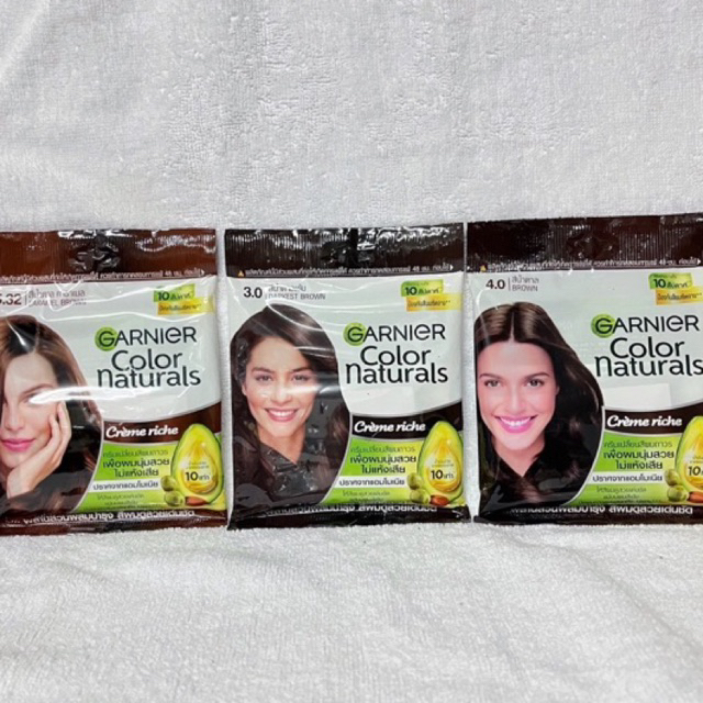ส่งฟรีค่า🥓การ์นิเย่ ครีมเปลี่ยนสีผม ปิดผมขาว ย้อมผม Garnier Color Naturals ขนาด30กรัม