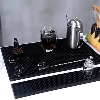 แผ่นรองบาร์ Bar Mat แผ่นยางกันลื่น ที่รองแก้วกันลื่นและกันน้ำ อุปกรณ์กาแฟ สไตล์เรโทร