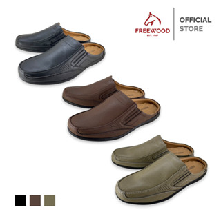 FREEWOOD OPEN HEEL CASUAL SHOES รองเท้าลำลองผู้ชาย หนังแท้ แ…