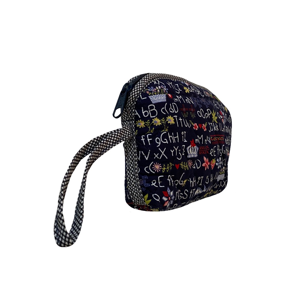 กระเป๋าสตางค์ กระเป๋าใส่โทรศัพท์มือถือ กระเป๋าใส่เครื่องสำอาง (ขนาด 1.5x7.5x5 นิ้ว) ด้านใน 2 ช่องซิบ ผ้าคอตอตนญี่ปุ่น - รูปที่ 2