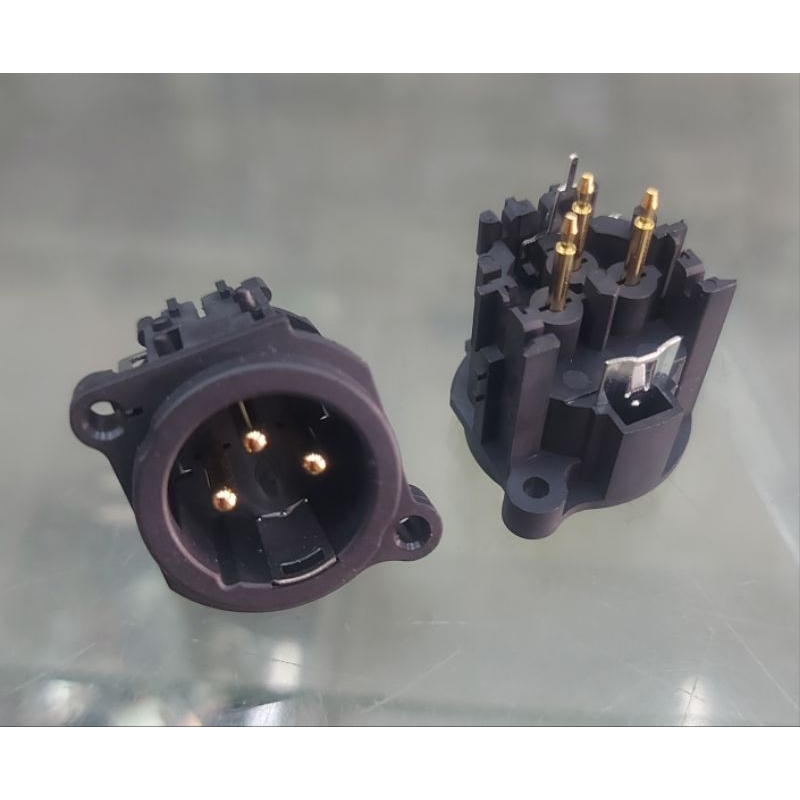 XLR 3ขา ตัวผู้ ขาตรงติดแท่น ราคาต่อตัว