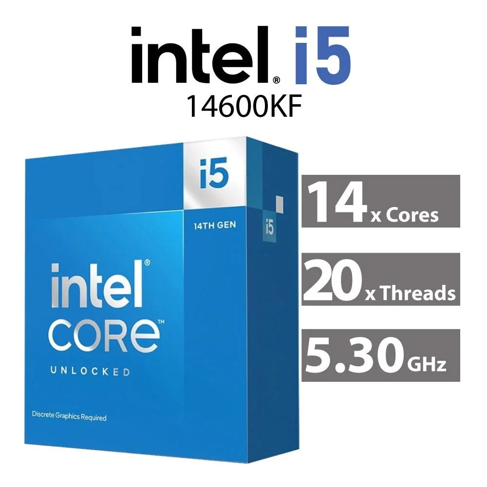 CPU (ซีพียู) INTEL CORE I5-14600KF - 14C 20T 2.6-5.3GHz (INTEL SOCKET 1700)