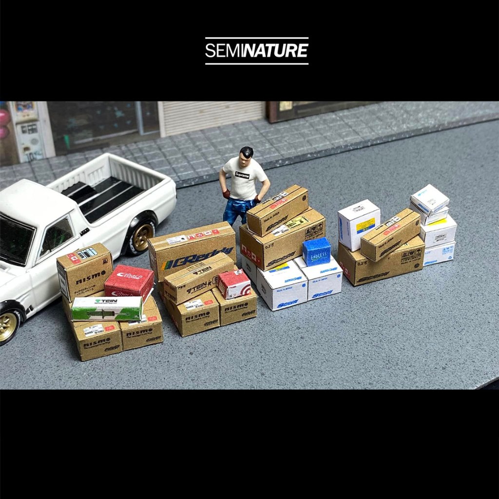 พร้อมส่ง ชุดกล่องล้อและกล่องอะไหล่จัดเซ็ต พร้อมสำหรับแต่งอู่ สเกล 1/64 ขนาด 1:64