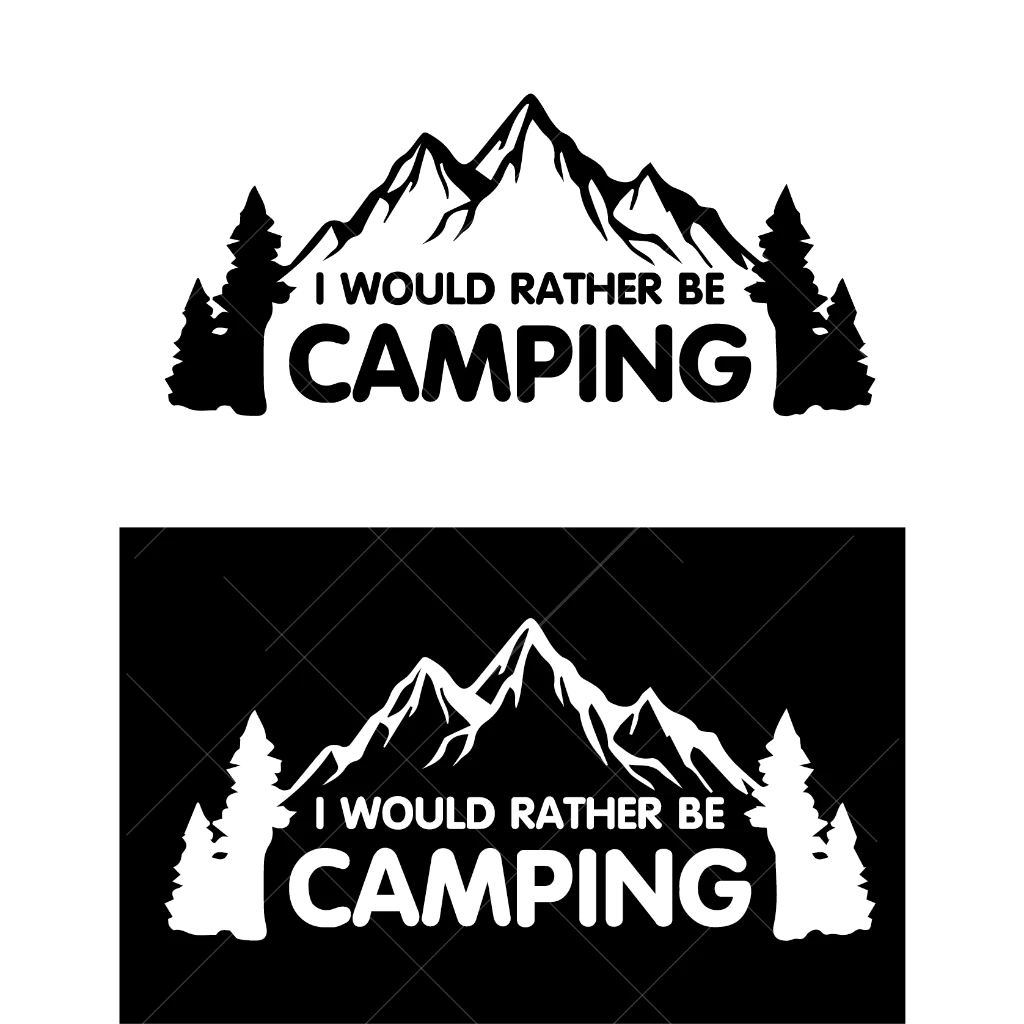 สติ๊กเกอร์ ลาย I WOULD Rather Be Camping 18.4x8.4 CM สำหรับติดรถ ของอยู่ไทย