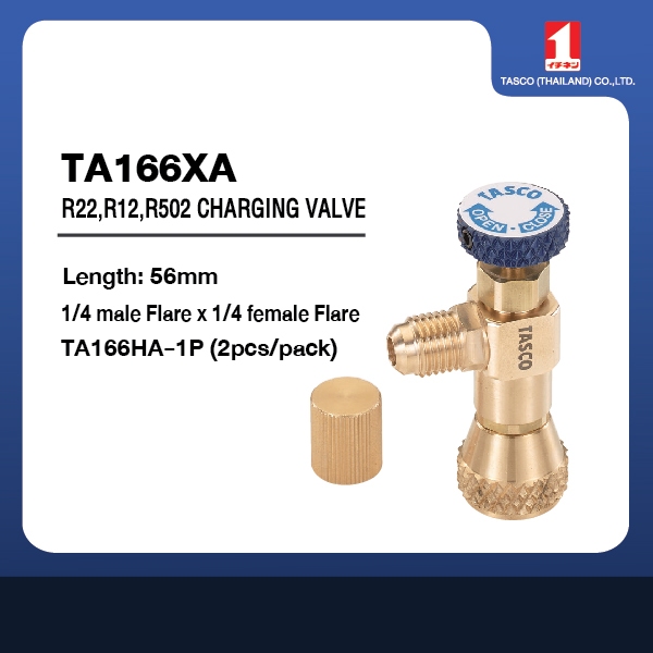 TA166XA Control valve R22,R12,R500,R502 เกลียว1/4" ทั้งสองด้าน