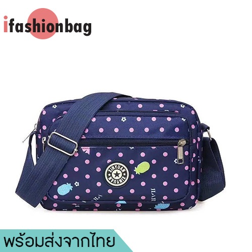 ifashionbag(IF1162)-G3กระเป๋าสะพายผ้าไนล่อนลวดลายเยอะ