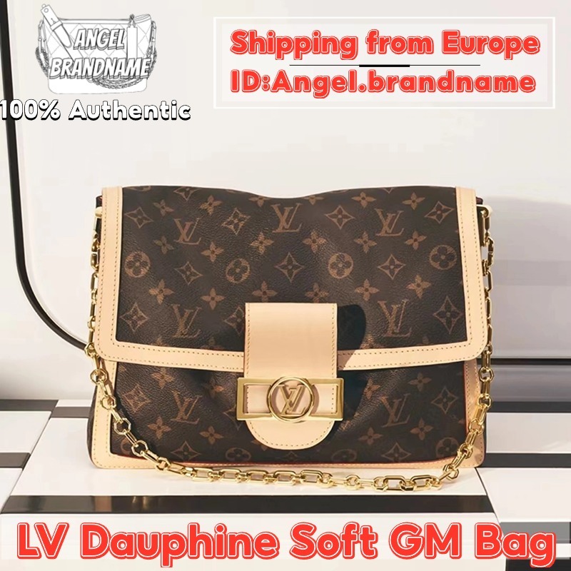 👜หลุยส์วิตตอง Louis Vuitton Dauphine Soft GM Bag สุภาพสตรี กระเป๋าสะพายไหล่