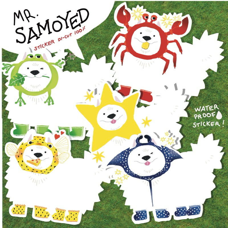 samoyed sticker dicut100% สติํกเกอร์หมาซามอยด์🦮🧺💌