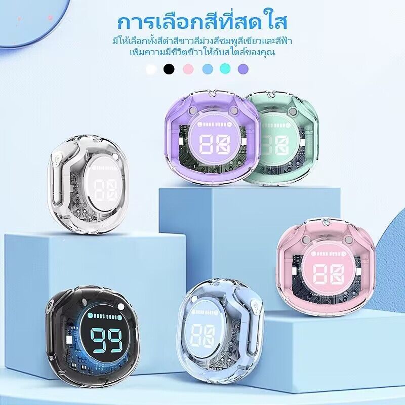 หูฟังบลูทูธไร้สาย TWS 5.3 ระบบสัมผัส เสียงเบส พร้อมไมโครโฟนในตัว กันน้ํา สําหรับเล่นกีฬา