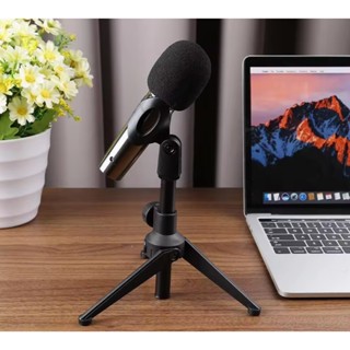 ขาตั้งไมโครโฟนสามขาแบบพับได้ MIC แท่นวางบนโต๊ะไมโครโฟนแบบหนี…