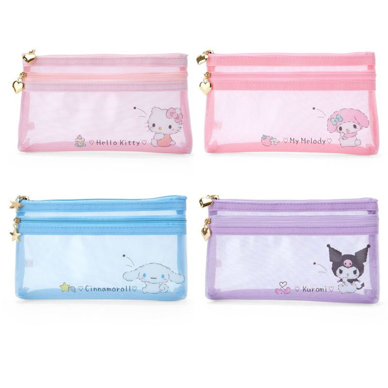 กล่องดินสอแบบตาข่าย 2 ซิป sanrio