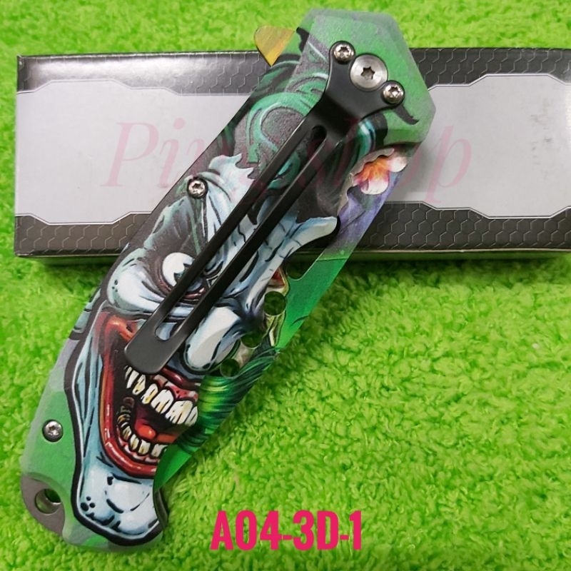 อุปกรณ์เดินป่า มีด มีดพับลาย3D รุ่น A04-3D-1 ลายสวยๆ