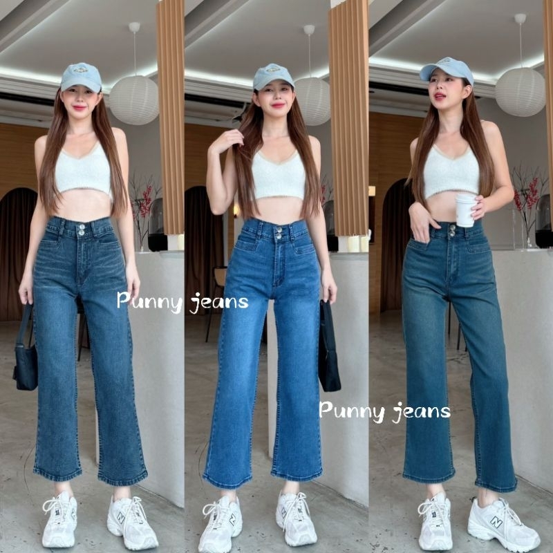 ยีนส์ทรงกระบอกสั้นมีS-40แบรนpunnyโกงหุ่นรองรับไซสาวอวบถึงเอว40-41เลยจ้าสินค้าแน่นำอย่างดีผ้ายืดๆสบายใส่นิ่มๆจ้า