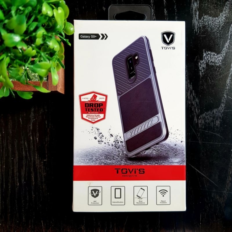 • เคสมือถือแท้แบบมีที่ตั้ง • TGVI'S LUXURIES For Samsung S9+ (3M Drop Tested)
