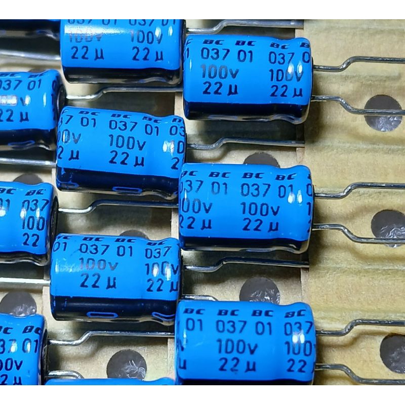 Vishay BC 037 22uf 100v Capacitor ตัวเก็บประจุ คาปาซิเตอร์