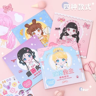 หนังสือสติ๊กเกอร์แต่งตัวตุ๊กตากระดาษสำหรับเด็กผู้หญิง สติกเกอร์ของเล่นหนังสือสติ๊กเกอร์สำหรับเด็กผู้หญิง