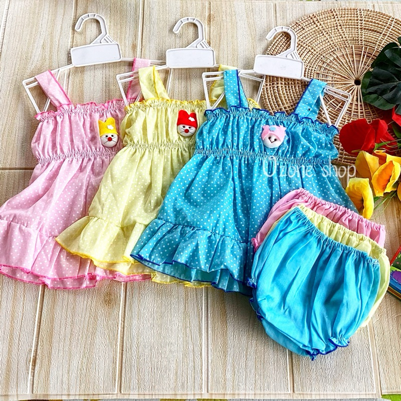 ชุดเด็กอ่อน ชุดผ้าป่านเด็ก กระโปรงแรกเกิด 2-10เดือน(4-8กิโล) - รูปที่ 4