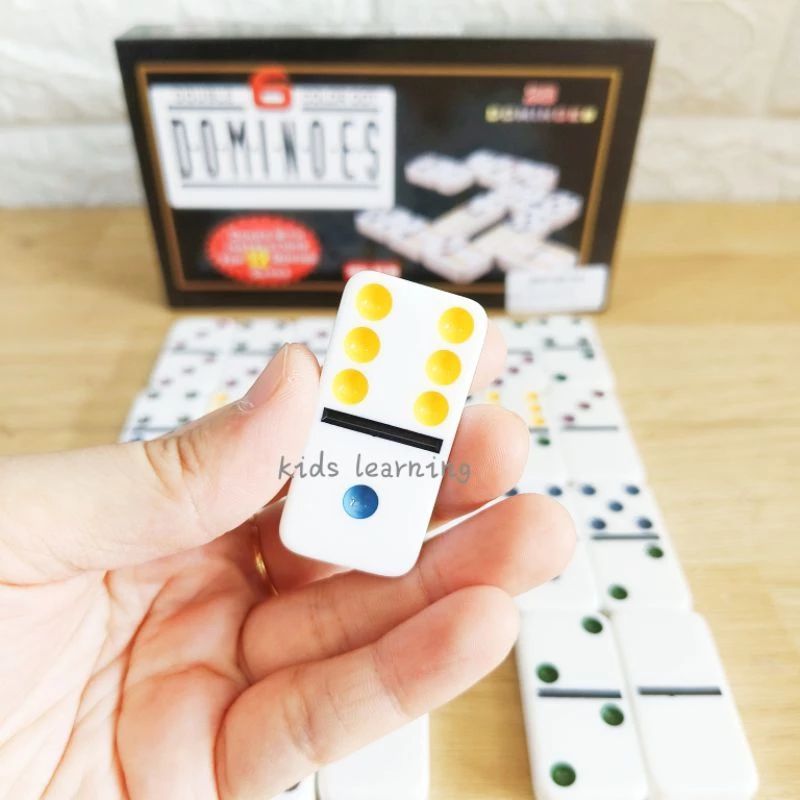 พร้อมส่งจากไทย โดมิโน่อย่างดี 28 ชิ้น Bouble 6 Colour Dot Dominoes เกมส์โดมิโน่ งานสวย