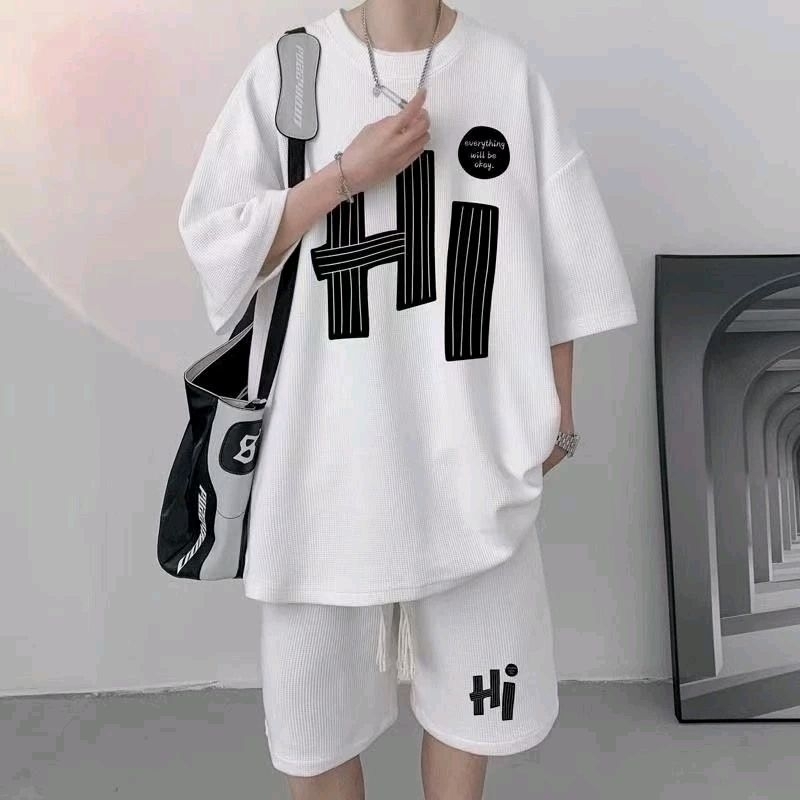 ⚡️ พร้อมส่ง⚡️ทีเชิร์ต (เสื้อ+กางเกงขาสั้น) คอกลม ผู้ชาย สไตค์ เกาหลี สวมใส่สบาย เนื้อผ้าอย่างดี