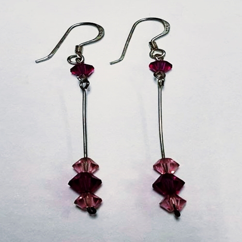 Daiso ต่างหูเงิน ประดับหิน E48