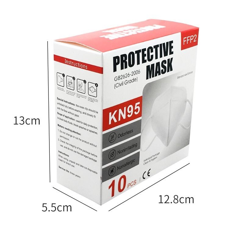 (10 ชิ้นในกล่อง) หน้ากากอนามัย KN95 Mask แมส มาตราฐาน N95 ป้องกันฝุ่น PM2.5 ปิดปาก แมสปิดปาก หน้ากาก