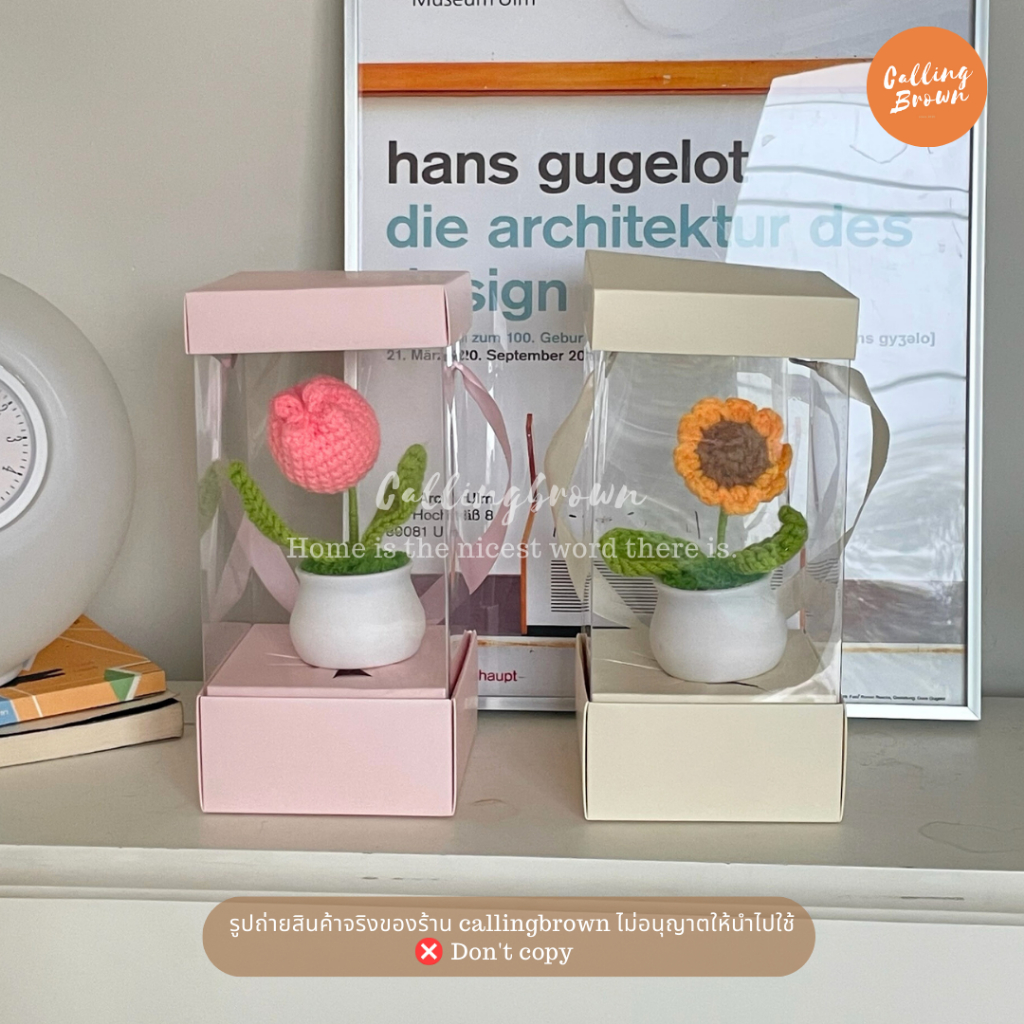 callingbrown [🪴พร้อมส่ง🪴] กระถางต้นไม้ ดอกไม้แฮนด์เมด แบบถักโครเชต์ ของขวัญวันเกิดวันวาเลนไทน์ ต้นไม้จิ๋ว ถัก - รูปที่ 3