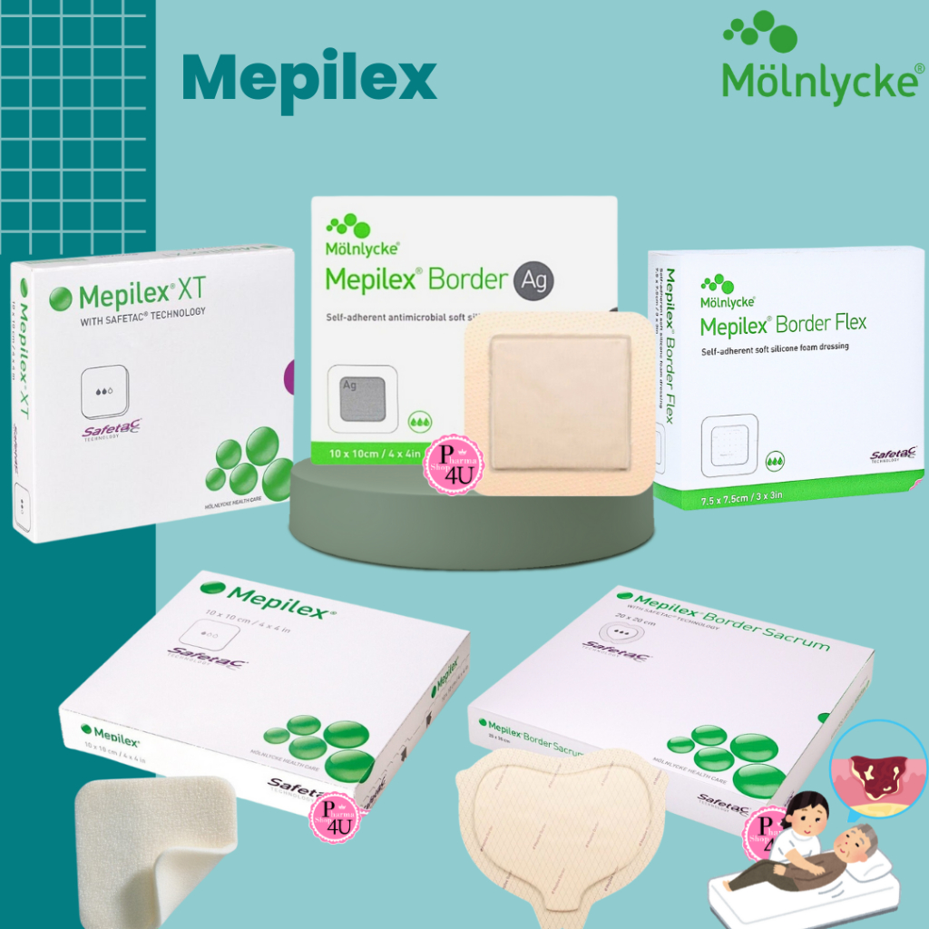 (1แผ่น) Molnlycke Mepilex / MEPILEX AG / MEPILEX BORDER AG / MEPILEX BORDER FLEX / MEPILEX SACRUM  / MEPILEX XT #L1