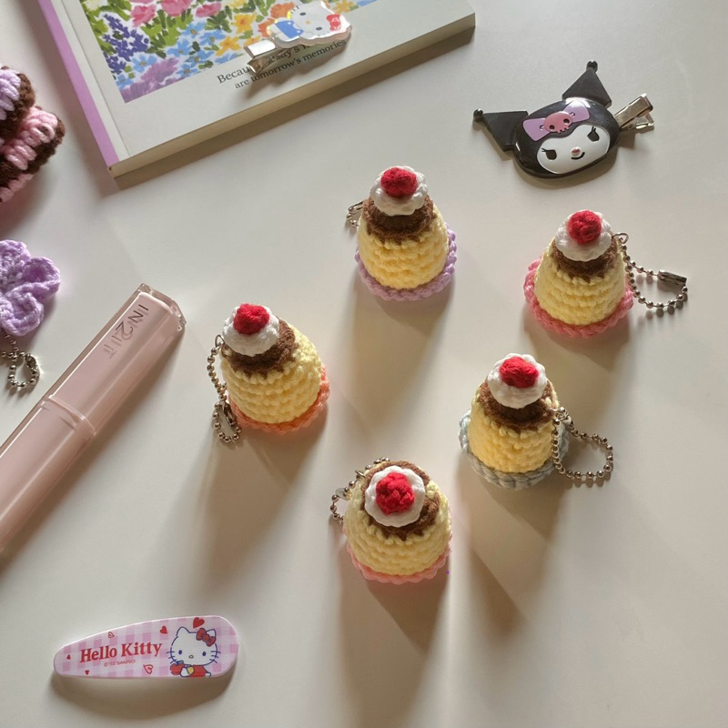 pudding  keychain  🍮 พวงกุญแจไหมพรมพุดดิ้งจิ๋ว //พร้อมส่ง