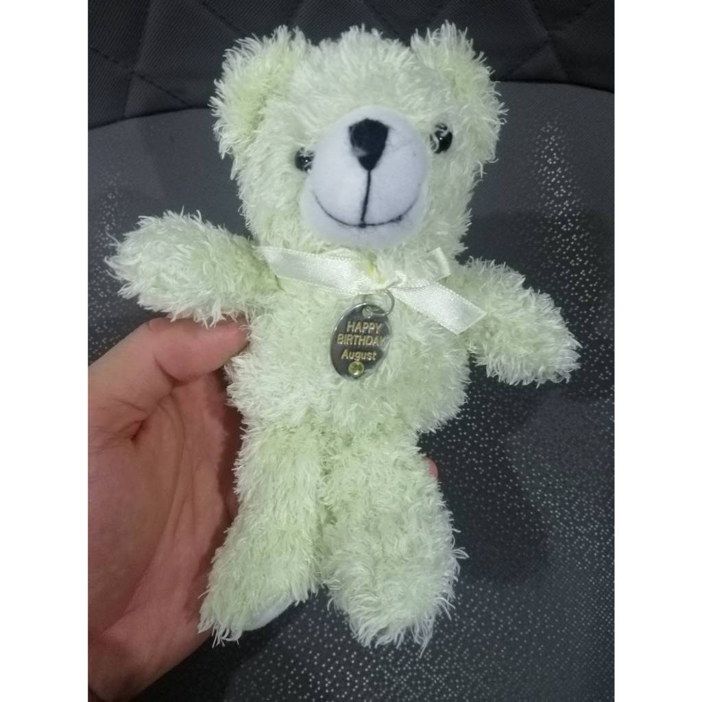 ตุ๊กตาหมีสีเขียวอ่อน (หมีเดือนเกิด August) ขนาด7.5นิ้ว