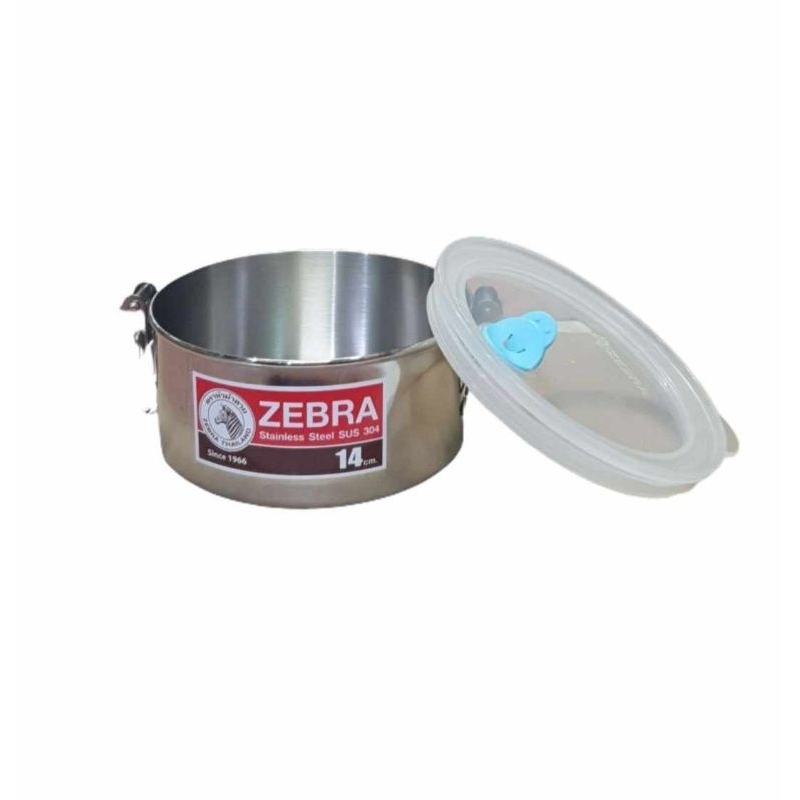 ปิ่นโตม้าลาย zebra smart lock 14cm แบบแยก 1ชั้นน เอาไว้เสริม ไม่รวมฝาหิ้วสเตนเลส
