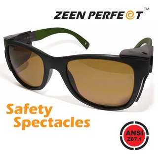 แว่นเซฟตี้ ZEEN PERFECT SG1008 เปลี่ยนเลนส์ได้มีกระบังข้าง ป้องกันตามมาตราฐาน ANSI Z87.1 CE EN166F
