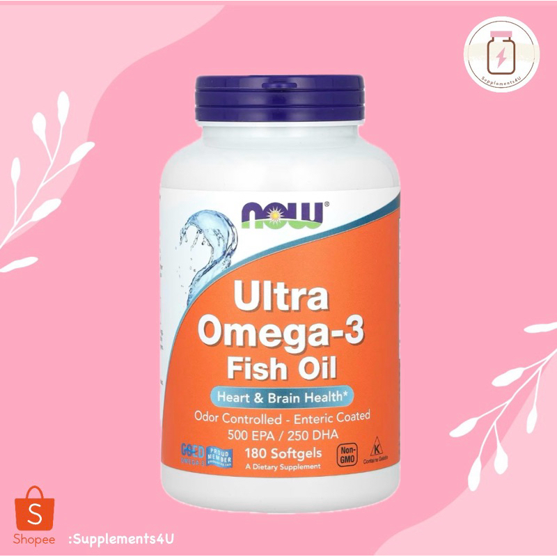 [📍Preorder]  180 Softgels, NOW Foods Ultra Omega-3 Fish oil