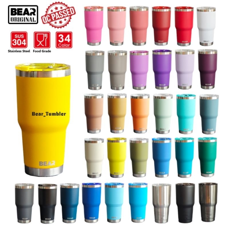 แก้ว BEAR 30oz Powder Coat มีบริการสลักชื่อ สเเตนเลส 2 ชั้น เก็บอุณหภูมิได้ยาวนาน ของแท้