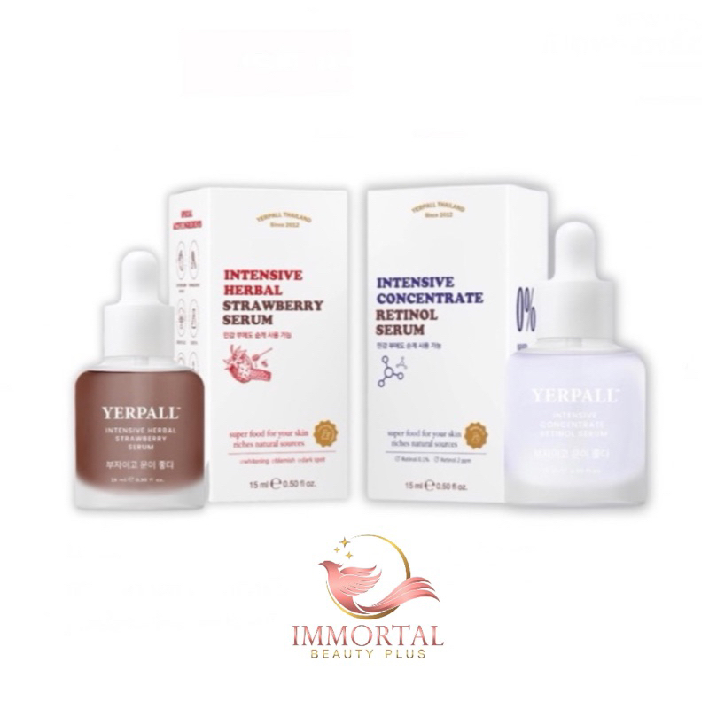 แท้ % เซรั่มสตอเบอรี่ YERPALL Intensive Strawberry Serum ขนาด 15ml. Retinol serum เซรั่มเรตินอล ขนาด 15ml.