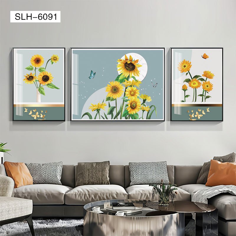 ราคา กรอบรูป 3 ชิ้นภาพวาดตกแต่งพื้นหลังโซฟาติดตั้งง่ายไม่ต้องเจาะผนังมีกรอบรูปกันน้ำ กันความชื้น