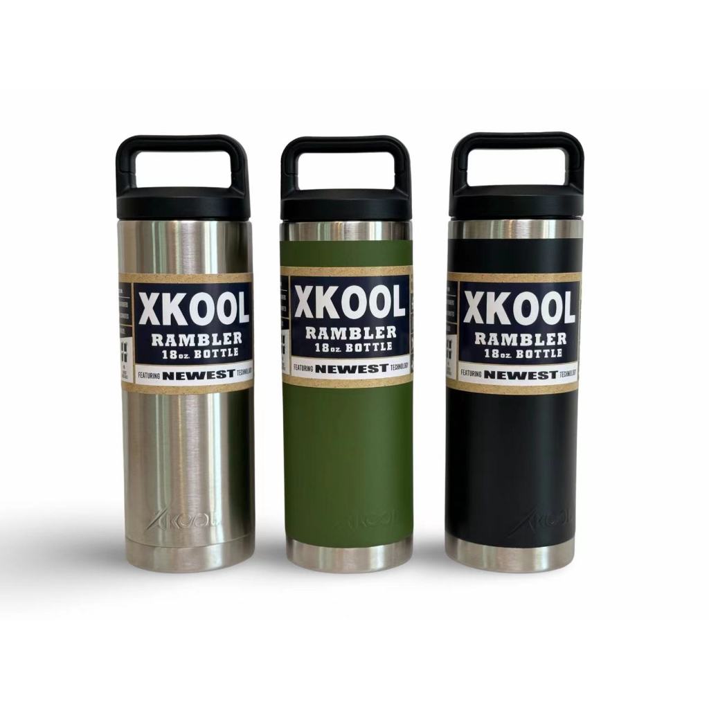 แก้ว กระติกน้ำXKOOL ขนาด 18Ozเก็บอุณหภูมิความเย็น,ร้อนสีพื้นเนื้อแก้วเป็นสแตนเลส304ไม่มีไอน้ำเกา