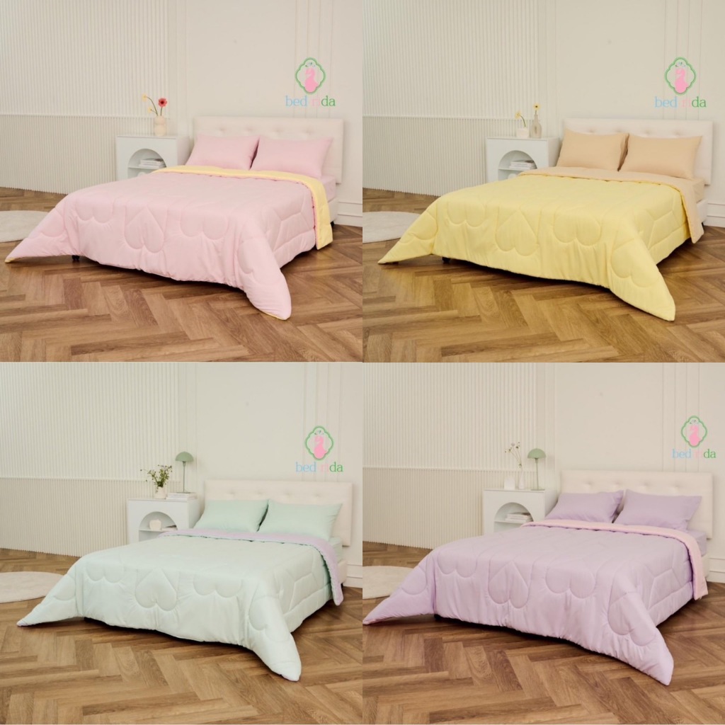 BEDRIDA ชุดผ้าปูที่นอนครบเซ็ต พร้อมผ้านวมลายปักหัวใจ - รูปที่ 2