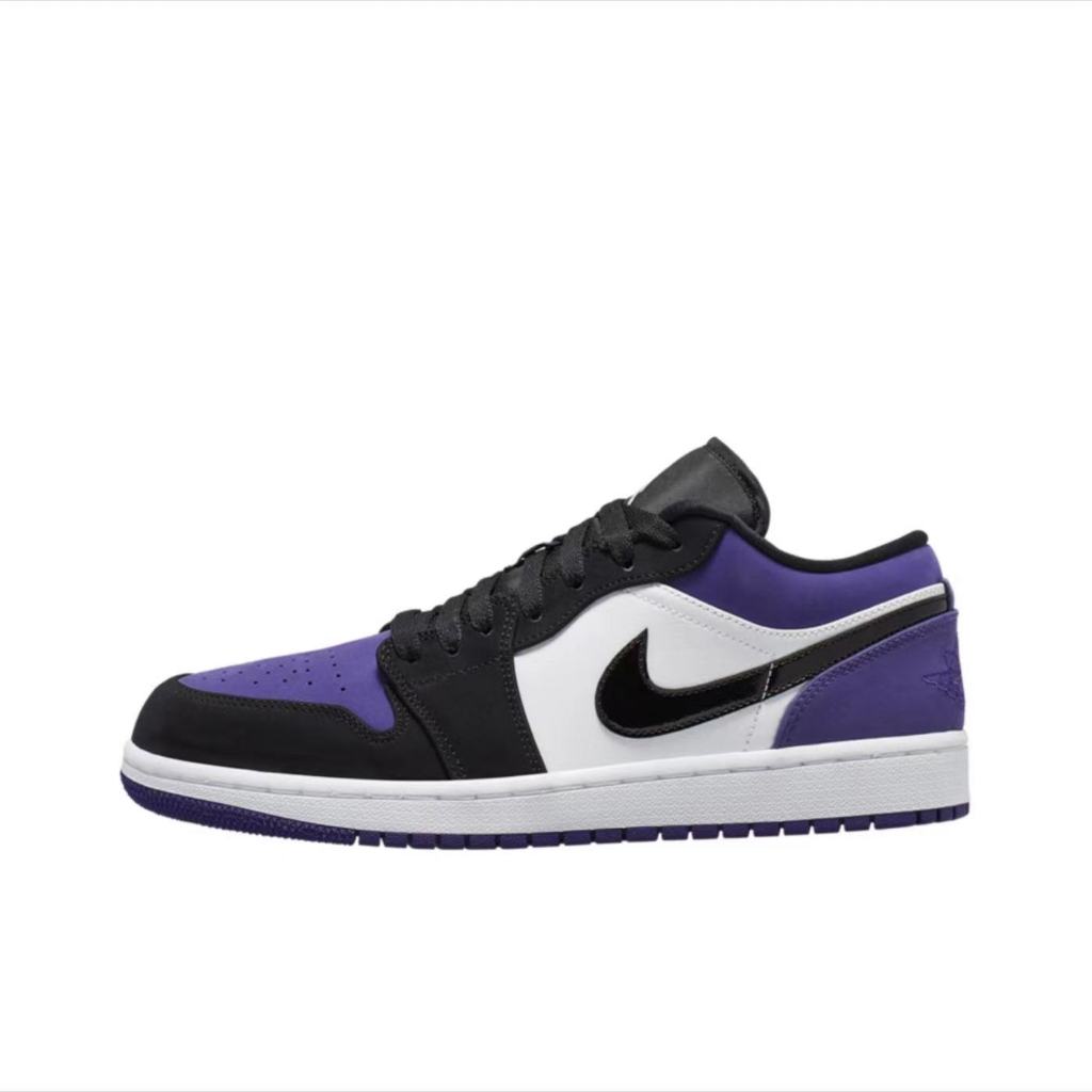 รองเท้า nike ของแท้ 100% Jordan Air Jordan 1 Low Court Purple  รองเท้าบาส รองเท้าบาสเกตบอลวินเทจ【สีม