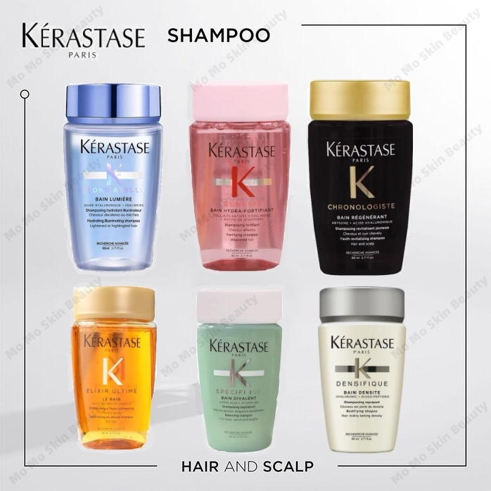 【🔥ของแท้】Kerastase Shampoo 80ml เคเรสตาส แชมพู Kerastase Bain all type ลดความมัน ซ่อมแซมรากผมที
