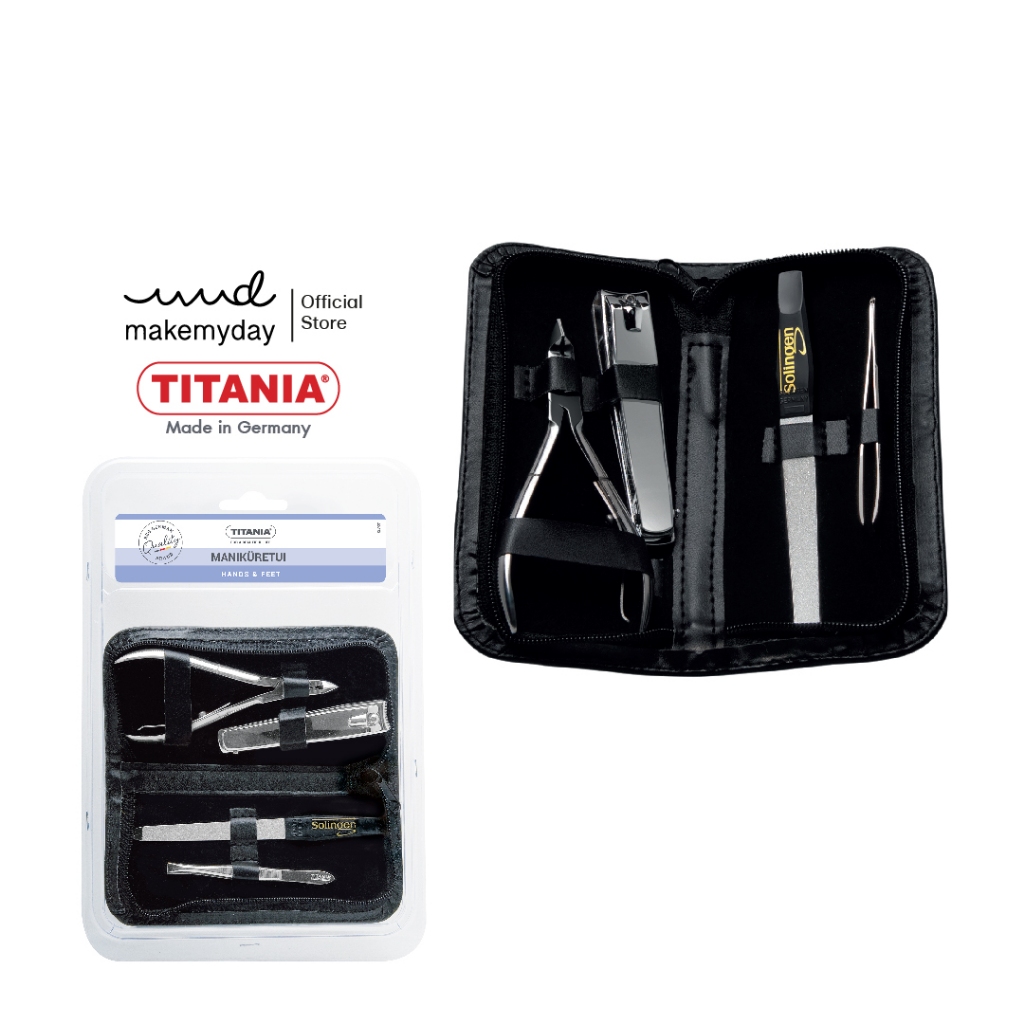 TITANIA ชุดตกแต่งเล็บ นำเข้าจากเยอรมันนี (Manicure Black PU set)