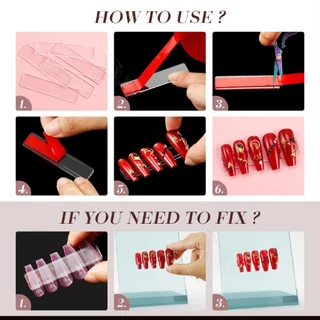 แผ่นอะคริลิคใส​ ติดโชว์เล็บโชว์ลายเล็บ แม่เหล็ก Acrylic Nail DIY เทปกาว2หน้าใส เทปกาวสำเร็จรูป Tape