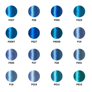 ไหมปัก GEM Embroidery Thread โทนฟ้า Blue ซักฟอกสีไม่ตก 3,000 เมตร Oeko-Tex Class 1
