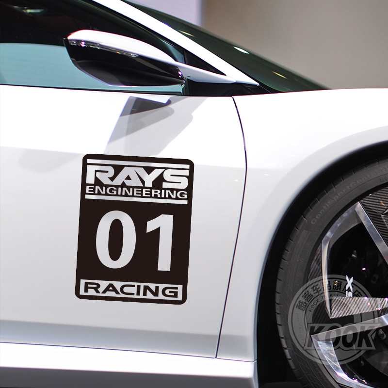 สติกเกอร์ตกแต่งรถ Rays911 ฟิล์มกันรอยสะท้อนแสง สำหรับประตูด้านข้าง ดีไซน์ไดนามิก ติดตั้งง่าย