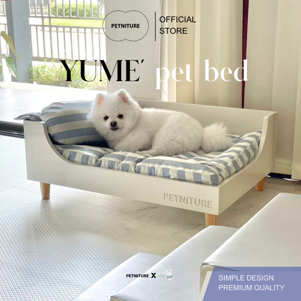 𝗣𝗘𝗧𝗡𝗜𝗧𝗨𝗥𝗘 𝗬𝘂𝗺𝗲' 𝗽𝗿𝗲𝗺𝗶𝘂𝗺 𝗽𝗲𝘁 𝗯𝗲𝗱 Designer's Set เตียง+เบาะ ที่นอนสัตว์เลี้ยงมีสไตล์ ที่นอนหมา แมว